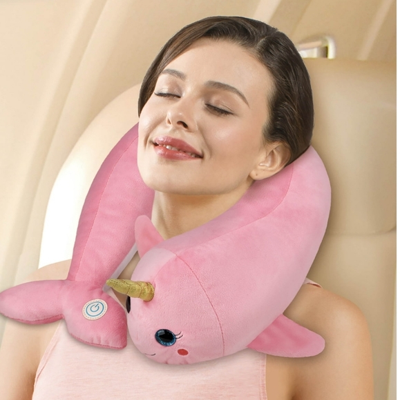 HealthTouch Neck Massaging Wrap Massager with vibration, Pink Unicorn - Picture 4 of 8